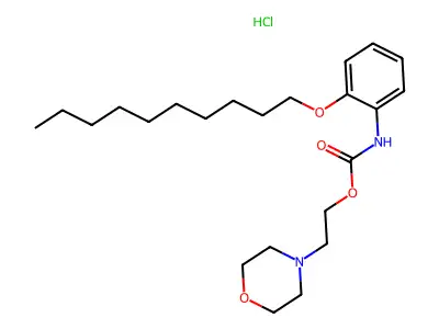 Carbamic acid, (2-(decyloxy)phenyl)-, 2-(4-morpholinyl)ethyl ester, monohydrochloride structure