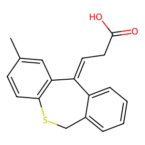 Propanoic acid, 3-(2-methyldibenzo(b,e)thiepin-11(6H)-ylidene)-, (E)- structure