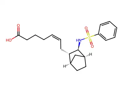 7-[3-(Benzenesulfonamido)-2-bicyclo[2.2.1]heptanyl]hept-5-enoic acid structure