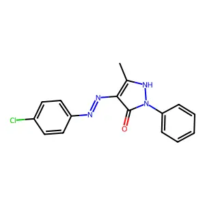 (4Z)-4-[(4-chlorophenyl)hydrazinylidene]-5-methyl-2-phenylpyrazol-3-one structure