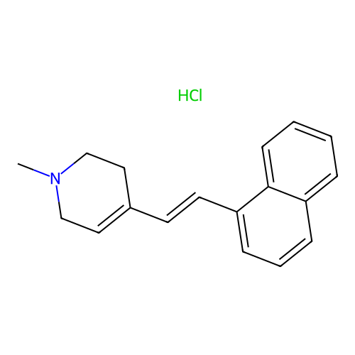 1-Methyl-4-(1-naphthylvinyl)-1,2,3,6-tetrahydropyridine hydrochloride structure