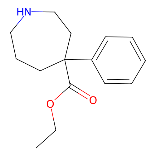 Ethyl 4-phenyl-4-azepanecarboxylate structure
