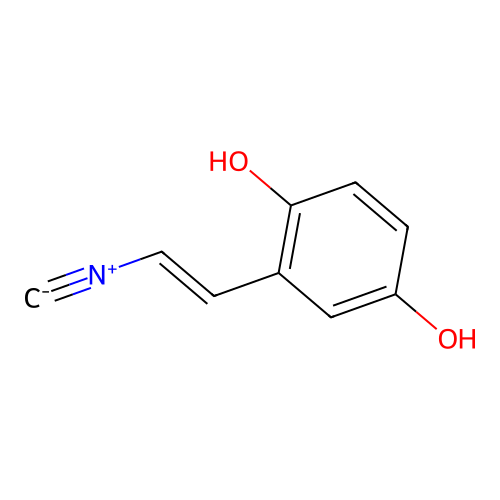 (E)-1-(2,5-Dihydroxyphenyl)ethene-2-isonitrile structure