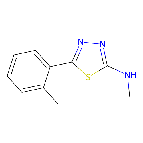 N-methyl-5-(2-methylphenyl)-1,3,4-thiadiazol-2-amine structure