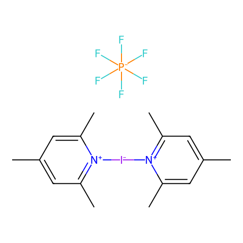 [Bis(2,4,6-trimethylpyridine)iodine(I)hexafluorophosphate] structure