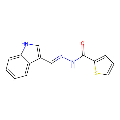 N-(1H-indol-3-ylmethylideneamino)thiophene-2-carboxamide structure