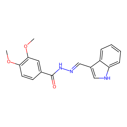 N'-((1H-Indol-3-yl)methylene)-3,4-dimethoxybenzohydrazide structure