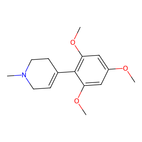 1-Methyl-4-(2,4,6-trimethoxyphenyl)-1,2,3,6-tetrahydropyridine structure