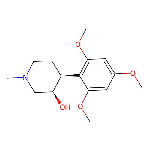 3-Piperidinol, 1-methyl-4-(2,4,6-trimethoxyphenyl)-, cis-(+)- structure