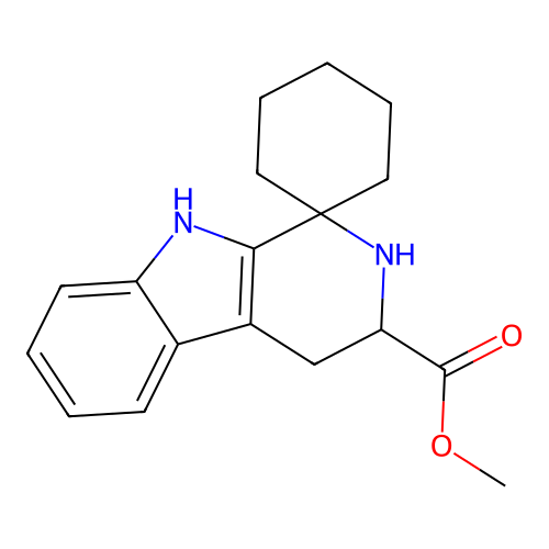 Methyl 2,3,4,9-tetrahydrospiro[beta-carboline-1,1'-cyclohexane]-3-carboxylate structure