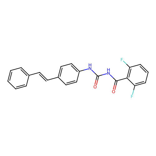 Benzamide, 2,6-difluoro-N-(((4-(2-phenylethenyl)phenyl)amino)carbonyl)-, (E)- structure