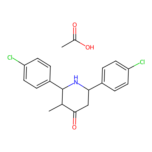2,6-Bis(4-chlorophenyl)-3-methylpiperidin-4-one acetate structure