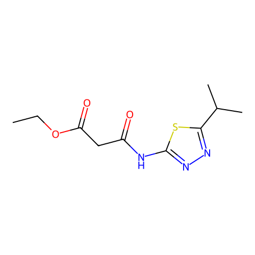 Ethyl 3-oxo-3-{[5-(propan-2-yl)-1,3,4-thiadiazol-2-yl]amino}propanoate structure