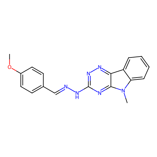 4-Methoxybenzaldehyde (5-methyl-5H-[1,2,4]triazino[5,6-b]indol-3-yl)hydrazone structure
