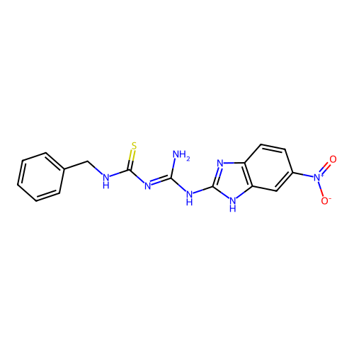 Urea, 3-benzyl-1-((5-nitro-2-benzimidazolyl)amidino)-2-thio- structure