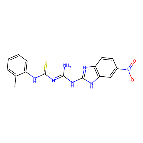 Urea, 1-((5-nitro-2-benzimidazolyl)amidino)-2-thio-3-o-tolyl- structure
