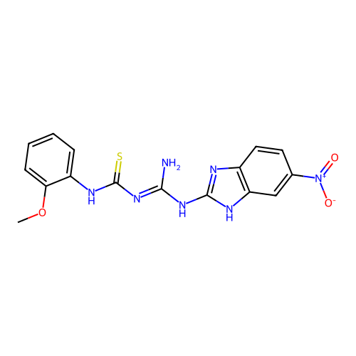 Urea, 3-(o-methoxyphenyl)-1-((5-nitro-2-benzimidazolyl)amidino)-2-thio- structure
