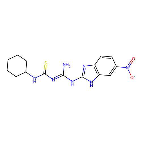 Urea, 3-cyclohexyl-1-((5-nitro-2-benzimidazolyl)amidino)-2-thio- structure