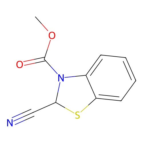 methyl 2-cyano-1,3-benzothiazole-3(2H)-carboxylate structure