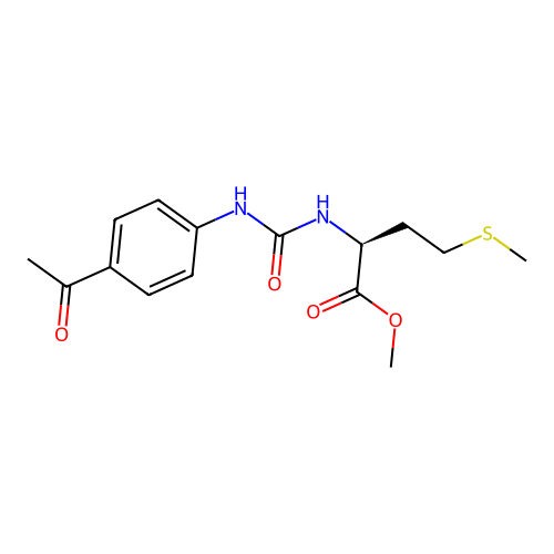 (S)-methyl 2-(3-(4-acetylphenyl)ureido)-4-(methylthio)butanoate structure