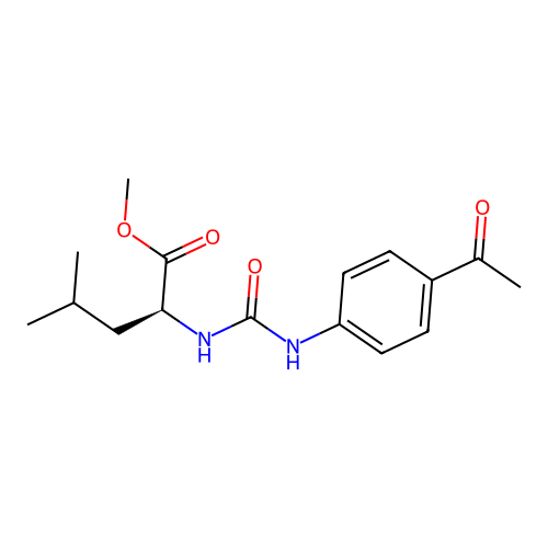 methyl N-[(4-acetylphenyl)carbamoyl]-L-leucinate structure