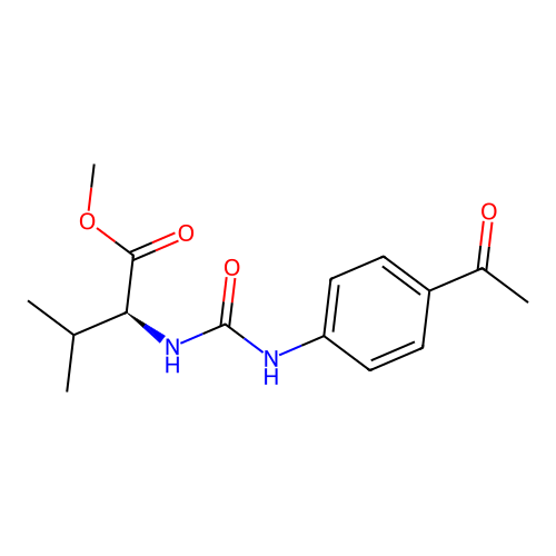 (S)-methyl 2-(3-(4-acetylphenyl)ureido)-3-methylbutanoate structure