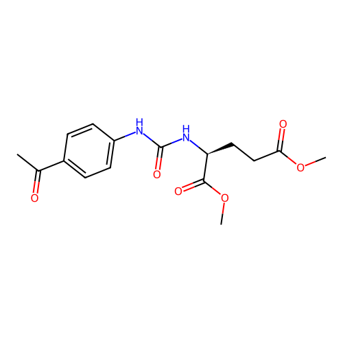 dimethyl N-[(4-acetylphenyl)carbamoyl]-L-glutamate structure