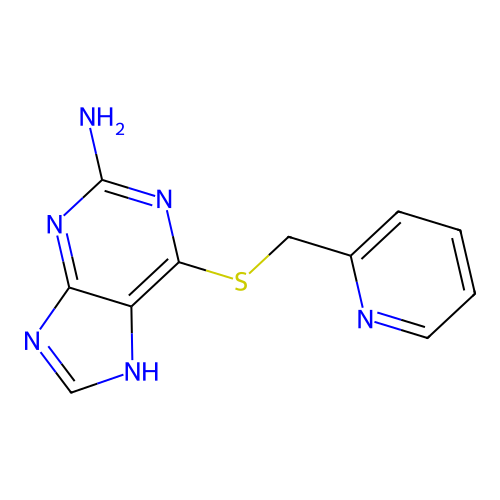 1H-Purin-2-amine, 6-[(2-pyridinylmethyl)thio]- structure