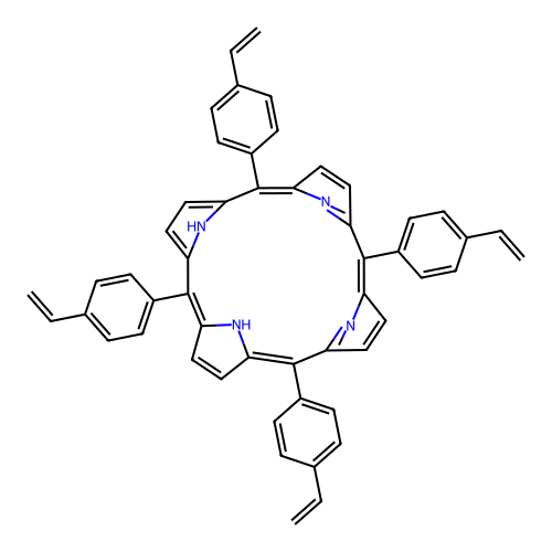 5,10,15,20-Tetrakis(4-vinylphenyl)-21,22-dihydroporphyrin structure