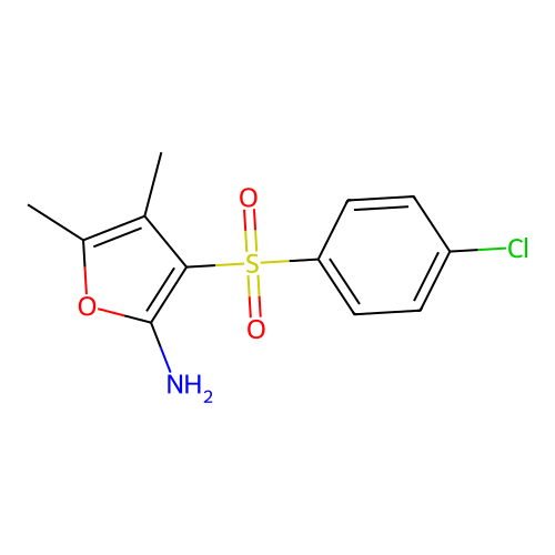 3-((4-Chlorophenyl)sulfonyl)-4,5-dimethyl-2-furanamine structure