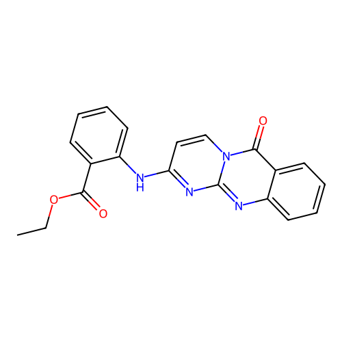 ethyl 2-((6-oxo-6H-pyrimido[2,1-b]quinazolin-2-yl)amino)benzoate structure