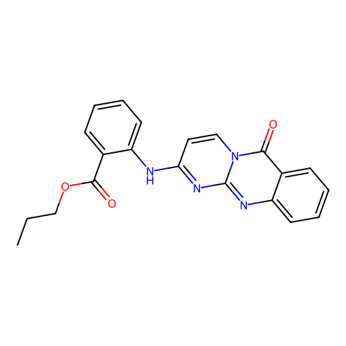propyl 2-((6-oxo-6H-pyrimido[2,1-b]quinazolin-2-yl)amino)benzoate structure