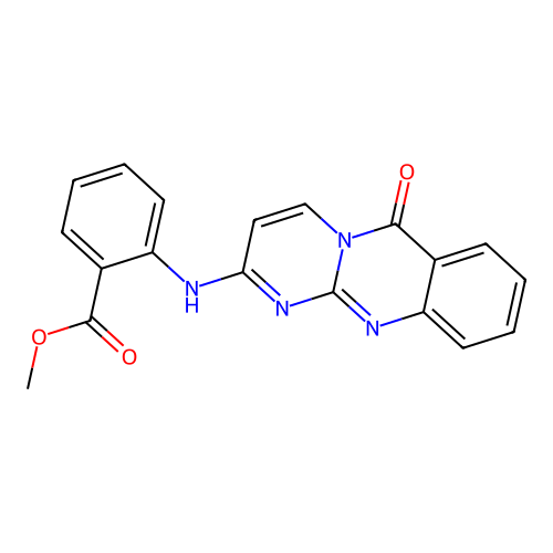 methyl 2-((6-oxo-6H-pyrimido[2,1-b]quinazolin-2-yl)amino)benzoate structure