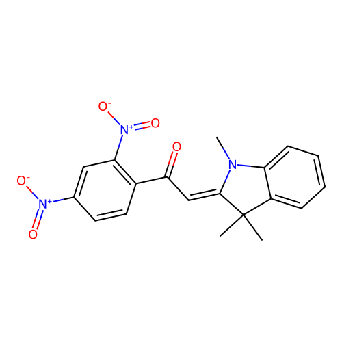 (2Z)-1-(2,4-dinitrophenyl)-2-(1,3,3-trimethylindol-2-ylidene)ethanone structure