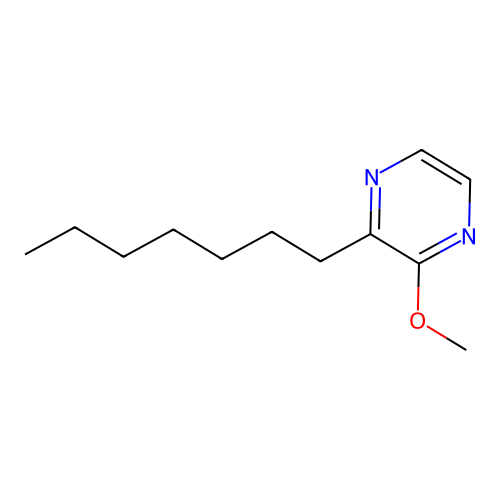 Pyrazine, 2-heptyl-3-methoxy structure