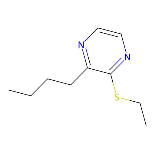 Pyrazine, 2-butyl-3-ethylthio structure