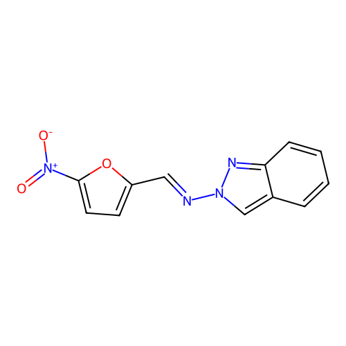 2H-Indazol-2-amine, N-((5-nitro-2-furanyl)methylene)- structure