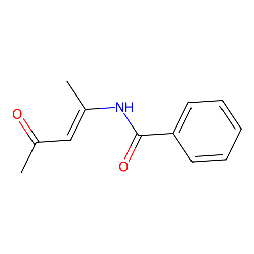 N-(4-oxopent-2-en-2-yl)benzamide structure