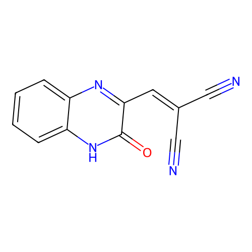2-[(3-oxo-4H-quinoxalin-2-yl)methylidene]propanedinitrile structure
