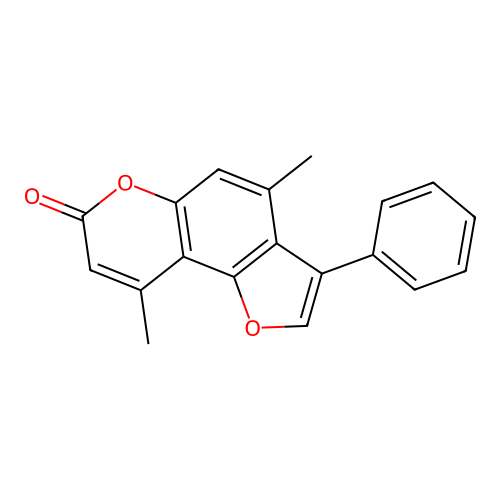 4,9-dimethyl-3-phenyl-7H-furo[2,3-f]chromen-7-one structure