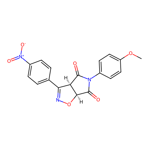 (3aR,6aS)-5-(4-methoxyphenyl)-3-(4-nitrophenyl)-3a,6a-dihydropyrrolo[3,4-d][1,2]oxazole-4,6-dione structure