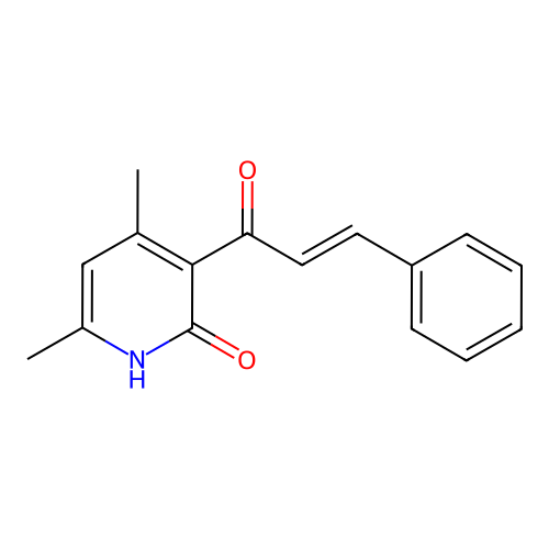 4,6-dimethyl-3-[(E)-3-phenylprop-2-enoyl]-1H-pyridin-2-one structure