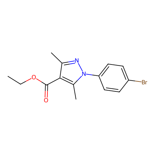 ethyl 1-(4-bromophenyl)-3,5-dimethyl-1H-pyrazole-4-carboxylate structure