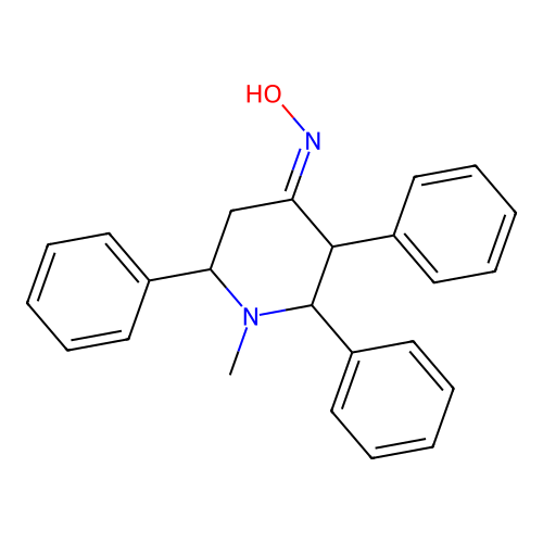 4-Piperidinone, 1-methyl-2,3,6-triphenyl-, oxime structure