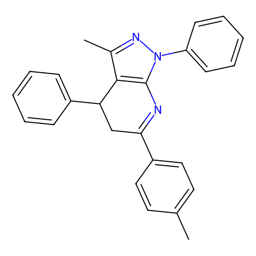 3-methyl-1,4-diphenyl-6-(p-tolyl)-4,5-dihydro-1H-pyrazolo[3,4-b]pyridine structure