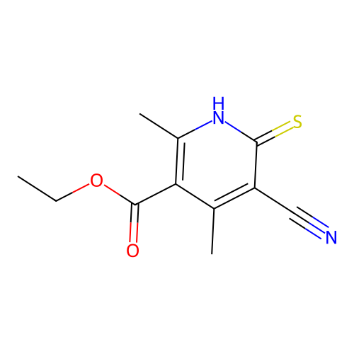 Ethyl 5-cyano-2,4-dimethyl-6-thioxo-1,6-dihydro-3-pyridinecarboxylate structure