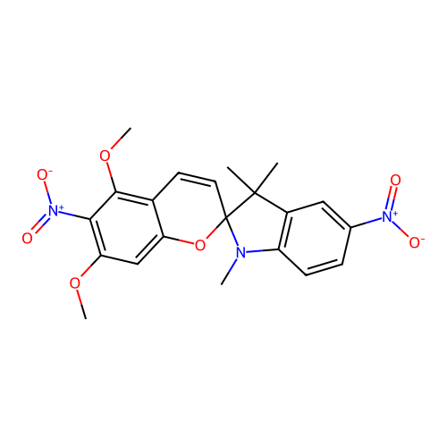 5,7-Dimethoxy-1',3',3'-trimethyl-5',6-dinitrospiro[chromene-2,2'-indoline] structure