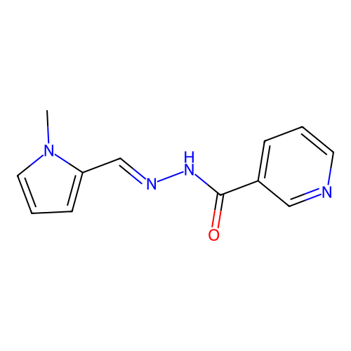 N'-[(E)-(1-methyl-1H-pyrrol-2-yl)methylidene]pyridine-3-carbohydrazide structure