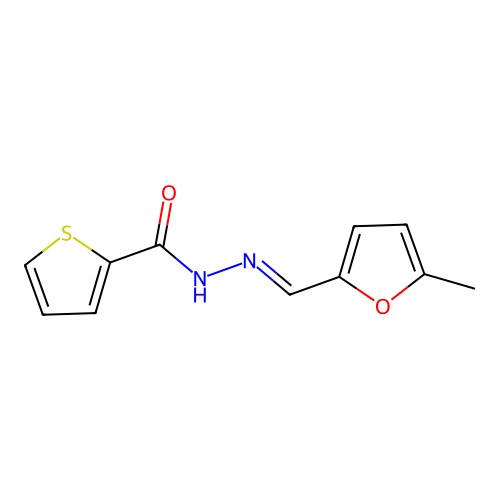 N'-[(5-methyl-2-furyl)methylene]-2-thiophenecarbohydrazide structure