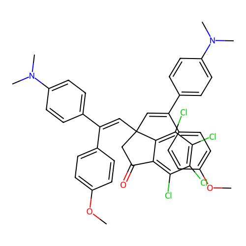 1(3H)-Isobenzofuranone, 4,5,6,7-tetrachloro-3,3-bis(2-(4-(dimethylamino)phenyl)-2-(4-methoxyphenyl)ethenyl)- structure